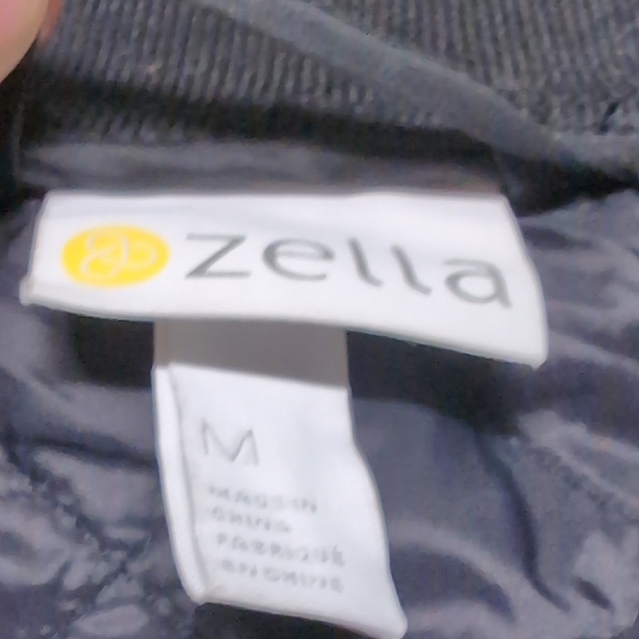 Zella Womens Black Quilted Chore Jacket Pocketed Long Sleev Full Zip Size M - Picture 2 of 6